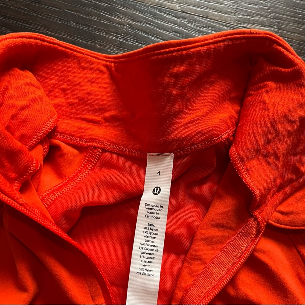 Lululemon Athletica W3FRU cropped define jacket in a bold orange color Sz 4 - Picture 3 of 10
